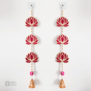 Lotus Wall Hangings for Home Decoration | Toran with Bells - Indian Floral Wall Hanging